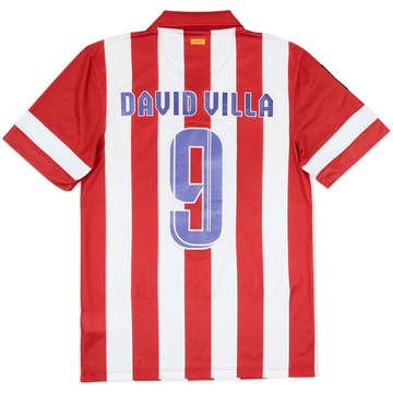 2013-14 Atletico Madrid Home Shirt David Villa #9 - 7/10 - (S)