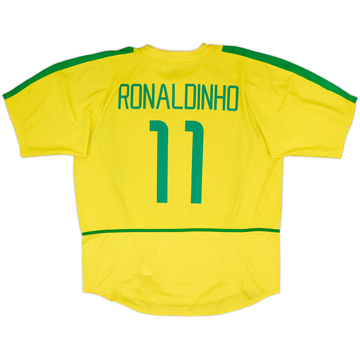 2002-04 Brazil Home Shirt Ronaldinho #11 - 6/10 - (XXL)