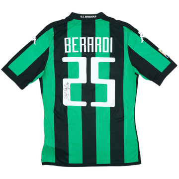 2016-17 Sassuolo Signed Authentic Home Shirt Berardi #25 - 9/10 - (XL)