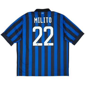 2011-12 Inter Milan Home Shirt Milito #22 (XXL)