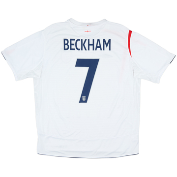 2005-07 England Home Shirt Beckham #7 - 6/10 - (XXL)