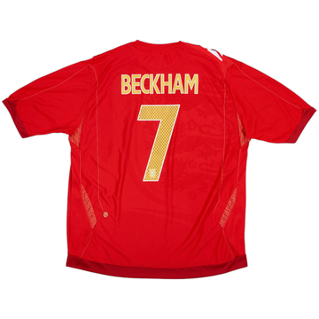 2006-08 England Away Shirt Beckham #7 - 8/10 - (XXL)