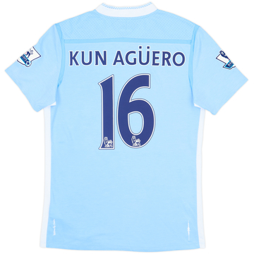 2011-12 Manchester City Home Shirt Kun Aguero #16 - 9/10 - (M)