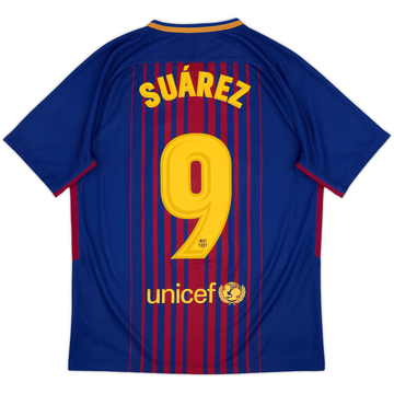 2017-18 Barcelona Home Shirt Suarez #9 - 10/10 - (M)