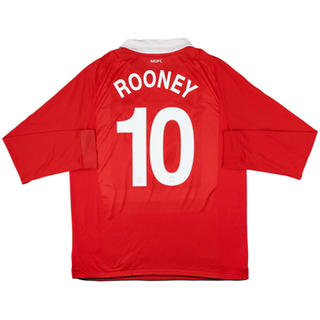 2010-11 Manchester United Home L/S Shirt Rooney #10 - 5/10 - (XL)