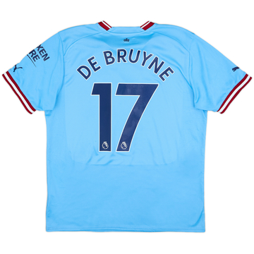 2022-23 Manchester City Home Shirt De Bruyne #17 - 8/10 - (L)