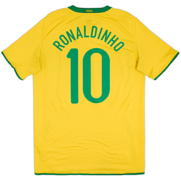 2008-10 Brazil Home Shirt Ronaldinho #10 - 7/10 - (L)