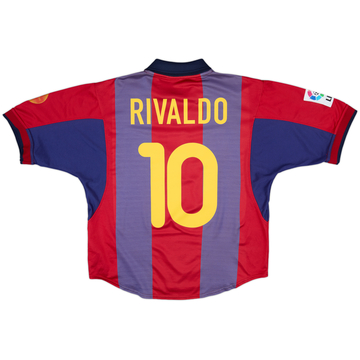 2000-01 Barcelona Home Shirt Rivaldo #10 - 6/10 - (M)