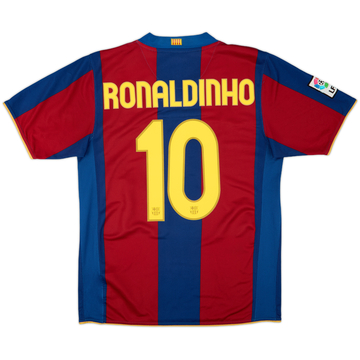 2007-08 Barcelona Home Shirt Ronaldinho #10 - 5/10 - (M)