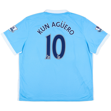 2015-16 Manchester City Home Shirt Kun Aguero #10 - 10/10 - (3XL)
