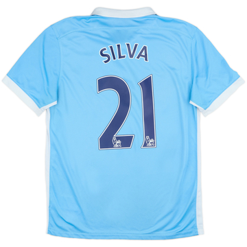 2015-16 Manchester City Home Shirt Silva #21 - 6/10 - (M)