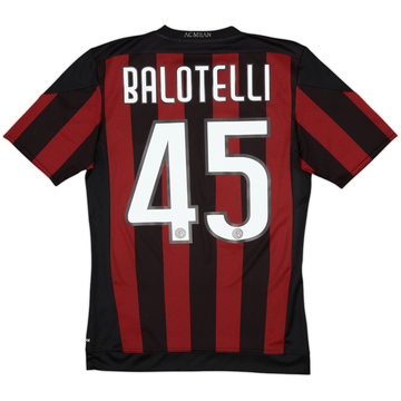 2015-16 AC Milan Home Shirt Balotelli #45 - 8/10 - (XS)