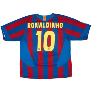 2005-06 Barcelona Home Shirt Ronaldinho #10 - 6/10 - (XL)