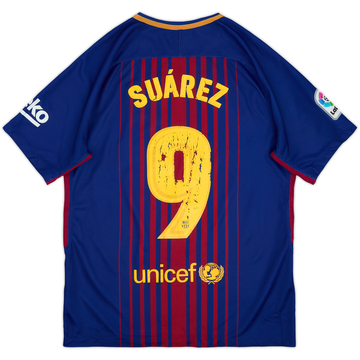 2017-18 Barcelona Home Shirt Suarez #9 - 4/10 - (M)