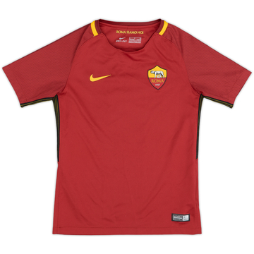 2017-18 Roma Home Shirt - 10/10 - (S.Boys)