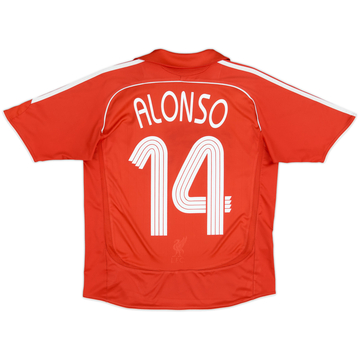 2006-08 Liverpool Home Shirt Alonso #14 - 7/10 - (L.Boys)
