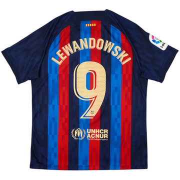 2022-23 Barcelona Home Shirt Lewandowski #9 - 10/10 - (L)