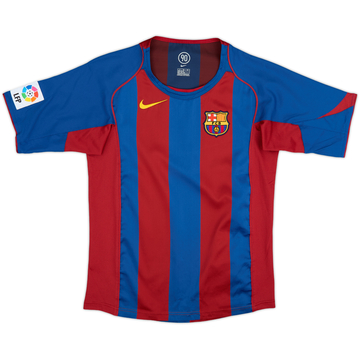 2004-05 Barcelona Home Shirt - 8/10 - (L.Boys)