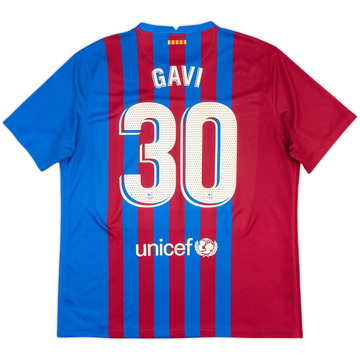 2021-22 Barcelona Home Shirt Gavi #30 - 10/10 - (XL)