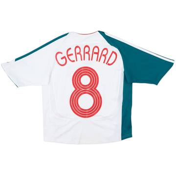 Camiseta de la tercera equipación del Liverpool 2006-07 Gerrard #8 - 8/10 - (Niños M)