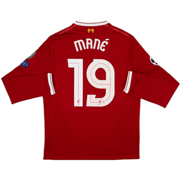 Camiseta de local de manga larga del Liverpool de 125 Años 2017-18 Mane #19 - 8/10 - (M)