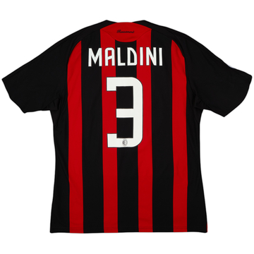 2008-09 AC Milan Home Shirt Maldini #3 - 7/10 - (M)
