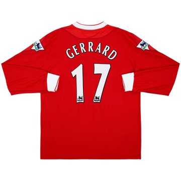 2002-04 Liverpool Home L/S Shirt Gerrard #17 - 9/10 - (L)