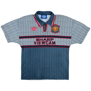 1995-96 Manchester United Away Shirt Cantona #7 - 7/10 - (L.Boys)