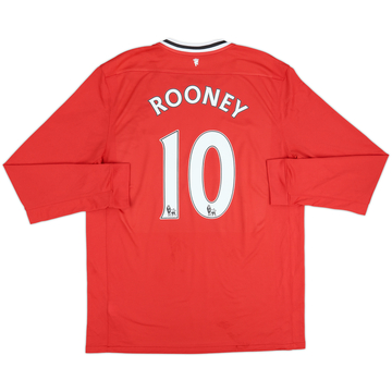 2011-12 Manchester United Home L/S Shirt Rooney #10 - 6/10 - (XL)