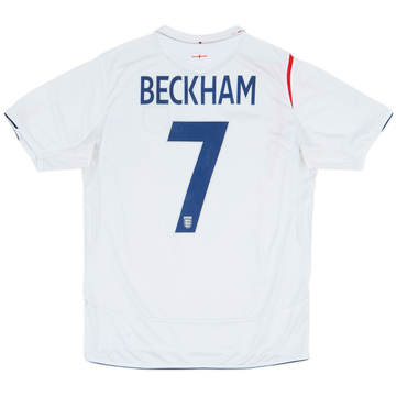 2005-07 England Home Shirt Beckham #7 - 6/10 - (L)