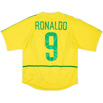 2002-04 Brazil Home Shirt Ronaldo #9 - 6/10 - (M)
