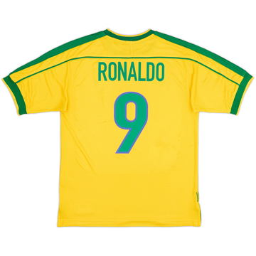 1998-00 Brazil Home Shirt Ronaldo #9 - 8/10 - (M)