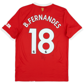 2021-22 Manchester United Home Shirt B.Fernandes #18 (15-16 Years)
