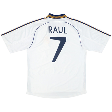 1998-00 Real Madrid Home Shirt Raul #7 - 8/10 - (L)