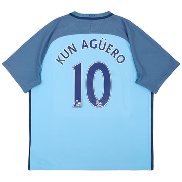 2016-17 Manchester City Home Shirt Kun Aguero #10 - 6/10 - (XL)