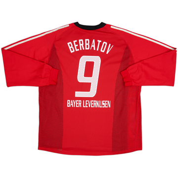 2002-04 Bayer Leverkusen Player Issue Home L/S Shirt Berbatov #9 - 6/10 - (XL)
