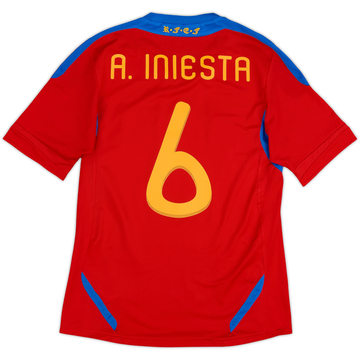 2010-11 Spain Home Shirt A.Iniesta #6 - 6/10 - (S)