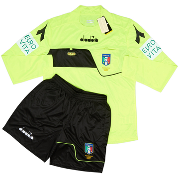 2017-18 Italy Diadora Referee Shirt & Shorts (M)