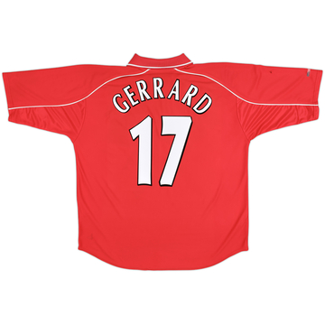 2000-02 Liverpool Home Shirt Gerrard #17 - 5/10 - (XL)