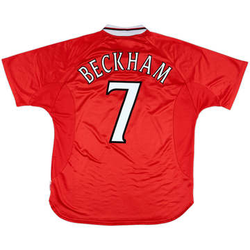 1999-00 Manchester United 'CL Winners' Shirt Beckham #7 - 8/10 - (XL)