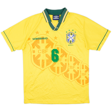 1994 Brazil Home Shirt #6 - 8/10 - (M)