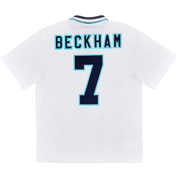 1995-97 England Home Shirt Beckham #7 - 8/10 - (L)