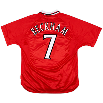 1999-00 Manchester United 'CL Winners' Shirt Beckham #7 - 9/10 - (XL)