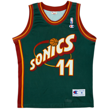 1995-99 Seattle Supersonics Schrempf #11 Champion Away Jersey - 8/10 - (M)