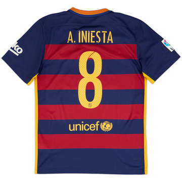 2015-16 Barcelona Home Shirt A.Iniesta #8 - 7/10 - (M)