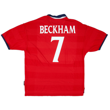 1999-01 England Away Shirt Beckham #7 - 5/10 - (XL)