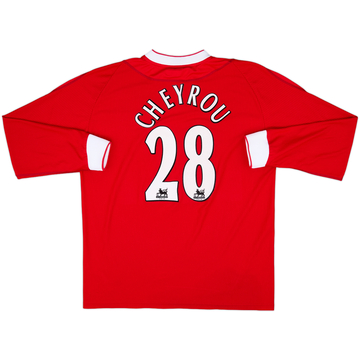 2002-04 Liverpool Home L/S Shirt Cheyrou #28 - 8/10 - (L)