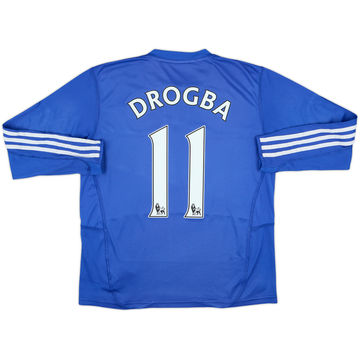 2009-10 Chelsea Home L/S Shirt Drogba #11 - 7/10 - (XL.Boys)