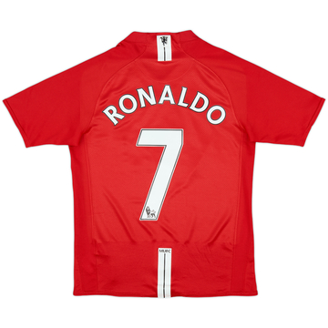 2007-09 Manchester United Home Shirt Ronaldo #7 - 8/10 - (XL.Boys)