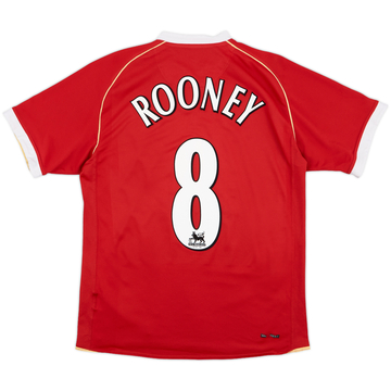 2006-07 Manchester United Home Shirt Rooney #8 - 6/10 - (XL.Boys)